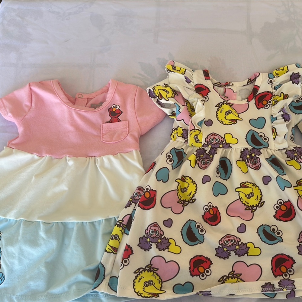 Colorful Sesame Street Baby Dresses